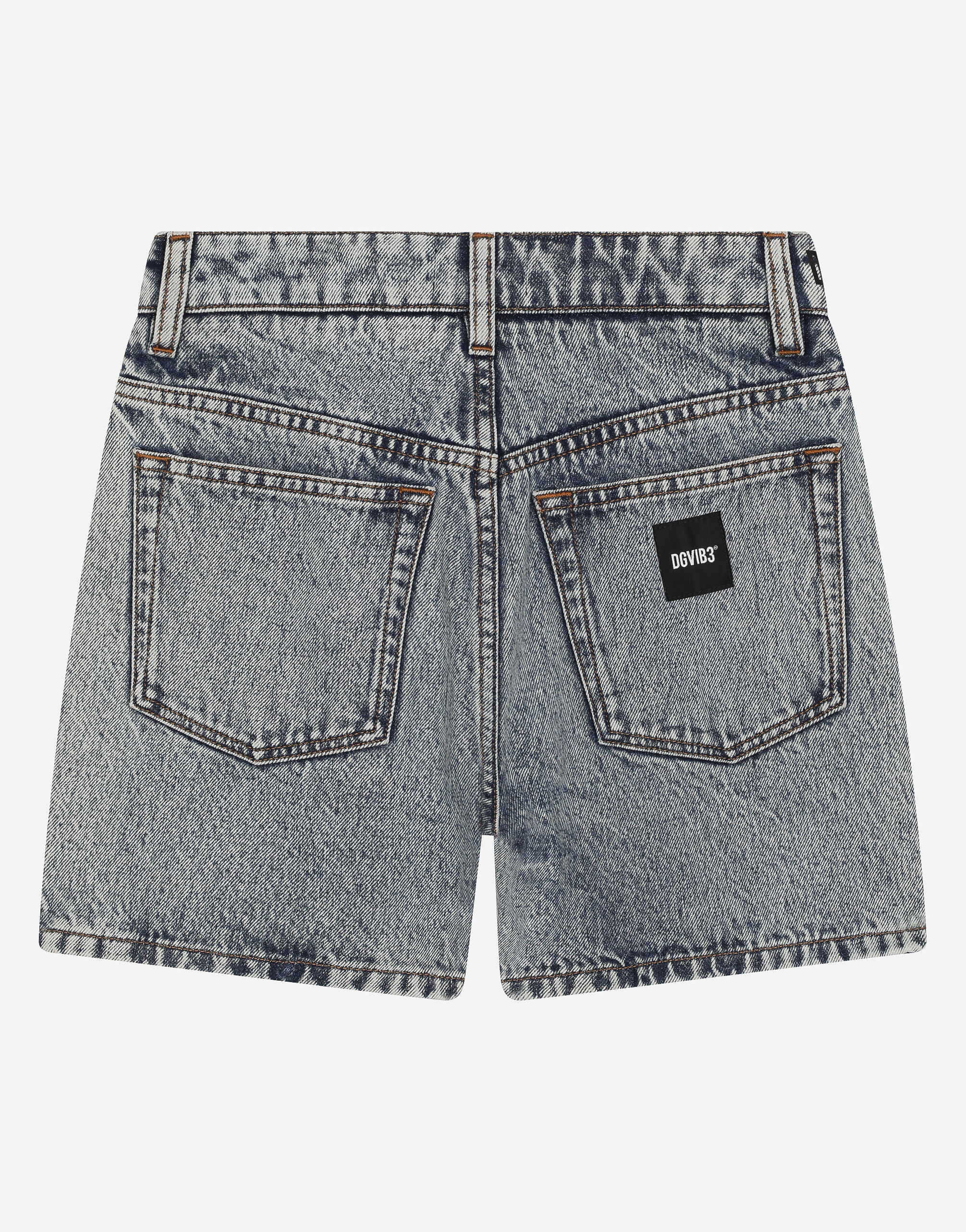 Denim shorts with DGVIB3 logo