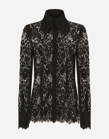 Dolce & Gabbana قميص دانتيل أسود BB6002AI413