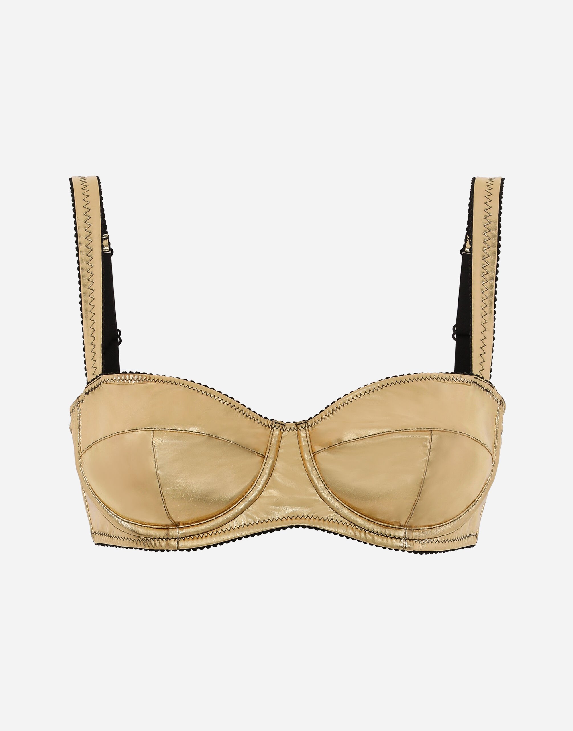 Dolce & Gabbana Foiled jersey balconette bra Gold F6DFCTFLMII