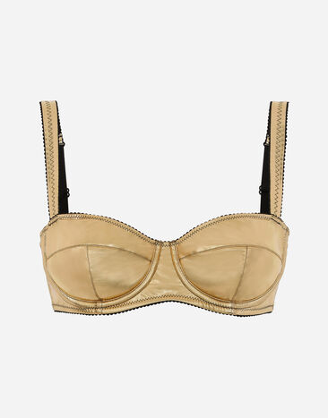 Dolce & Gabbana Foiled jersey balconette bra Gold BB7287AY828