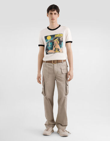 Dolce & Gabbana Cotton t-shirt with print Cream G8PV1TG7PHF