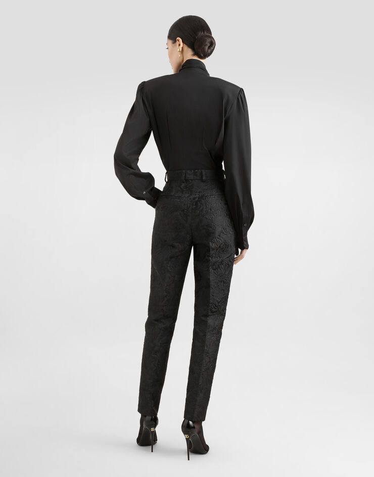 Dolce & Gabbana Peony-motif brocade trousers Black FTAM2THJMQO