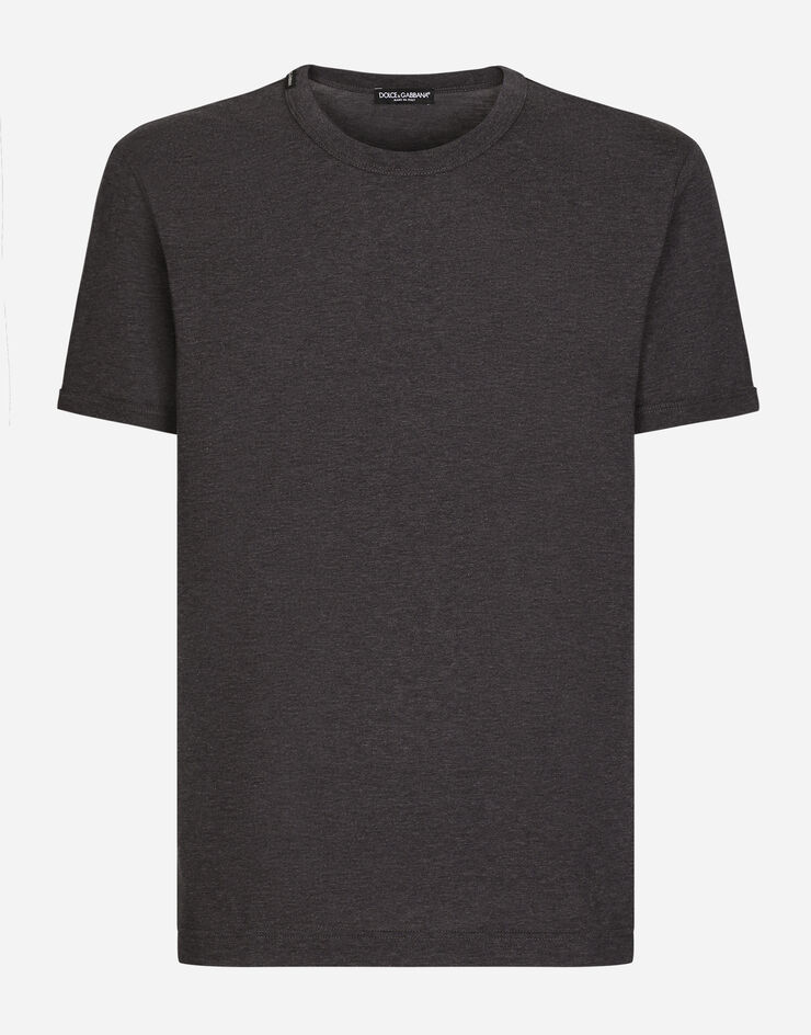 Dolce & Gabbana T-shirt in cotone Grigio G8JX7TFU7EQ