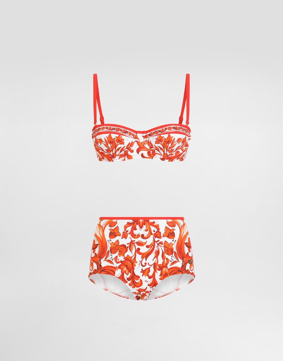 Majolica-print bikini