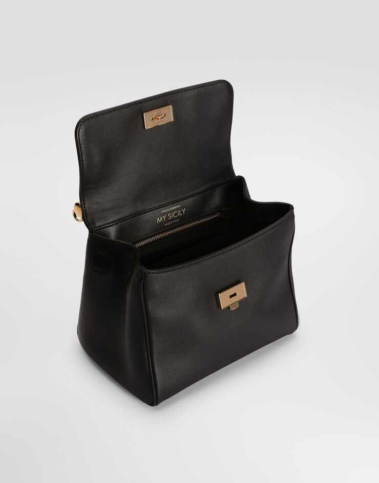 Dolce & Gabbana Small My Sicily handbag in plongé calfskin Black BB7781B7321