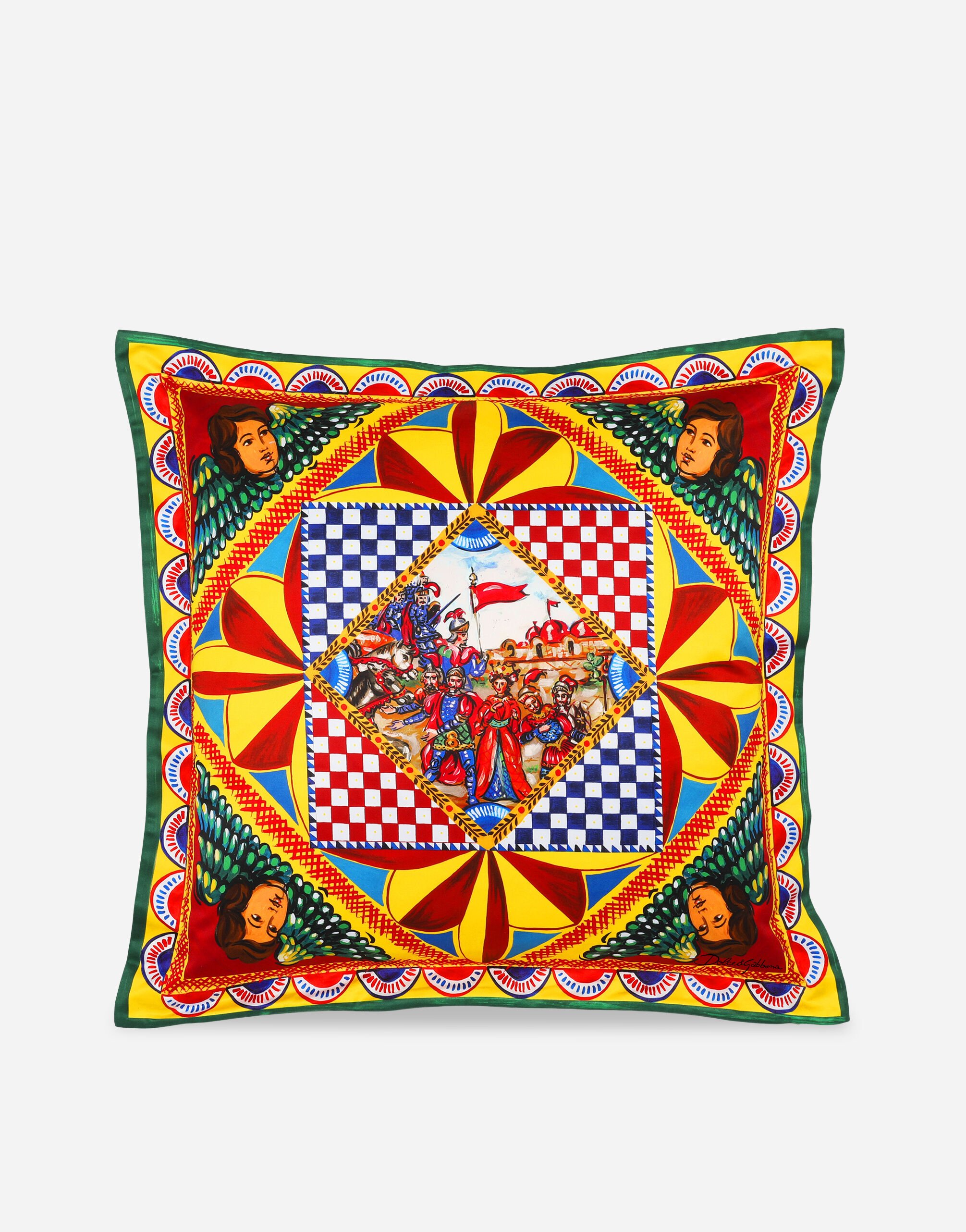 Dolce & Gabbana Средняя подушка из хлопкового дюшеса разноцветный TCE002TCAA2