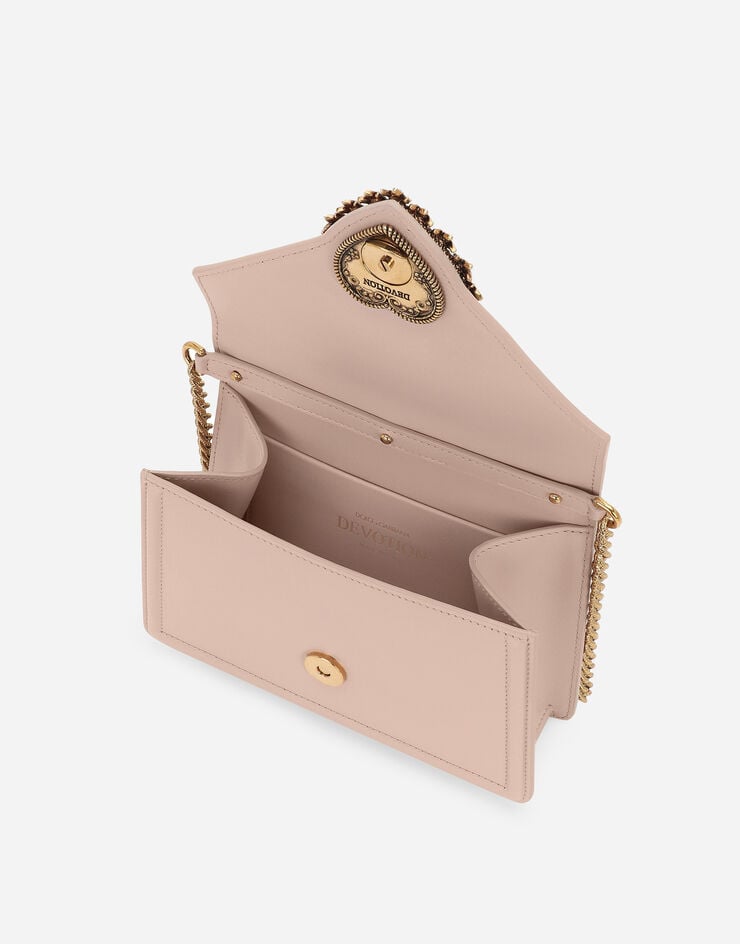 Dolce & Gabbana Small smooth calfskin Devotion bag Pale Pink BB6711AV893