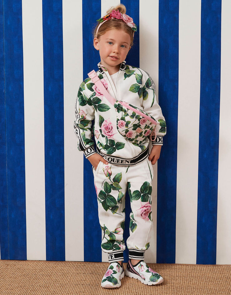 Dolce & Gabbana CADY TRACKSUIT WITH TROPICAL ROSE PRINT FLORAL PRINT L5JY15FSRMP