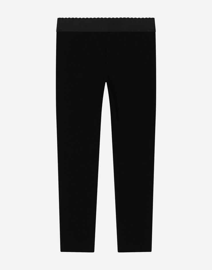 Dolce & Gabbana Leggings aus Jersey mit Logoplakette Schwarz L5JP3JG7M7J