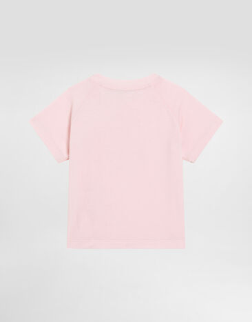 Dolce & Gabbana Jersey T-shirt with patch Pink L2JTOSG7O1I