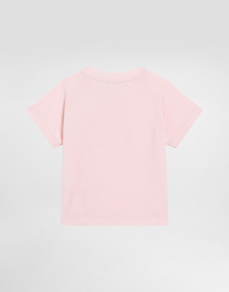 Dolce & Gabbana Jersey T-shirt with patch Pink L2JTOSG7O1I