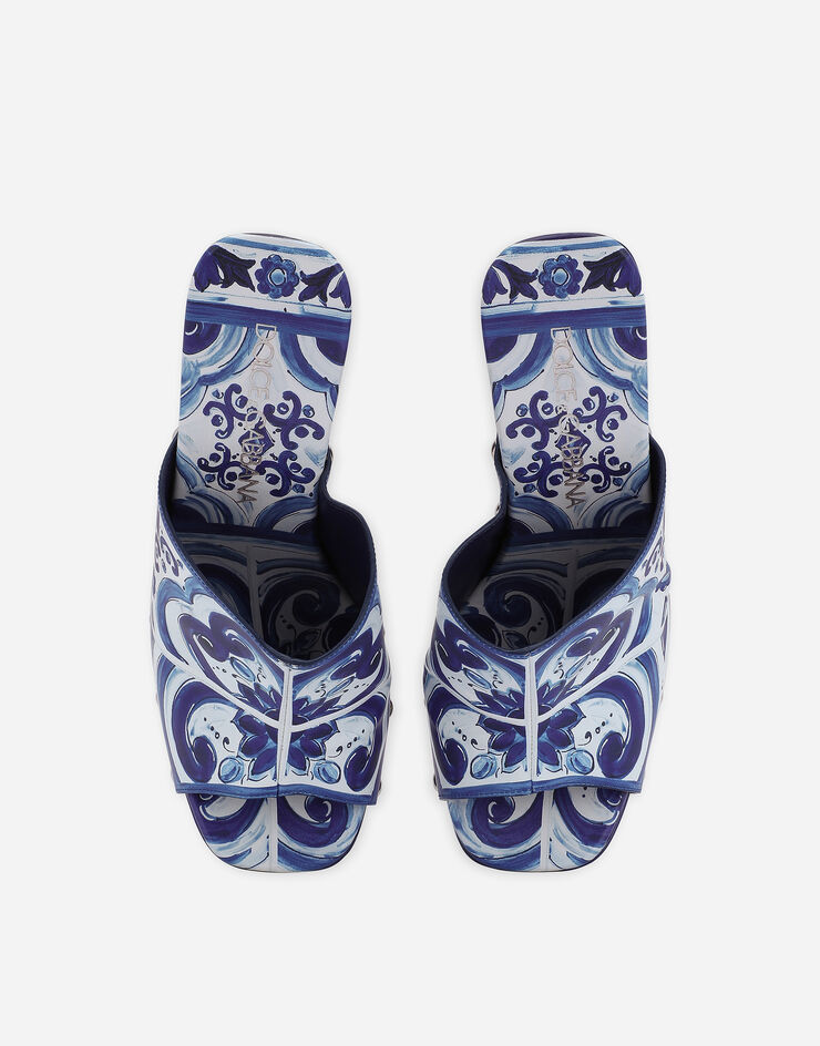 Dolce&Gabbana Majolica-print polished calfskin clogs Multicolor CV0065AI412