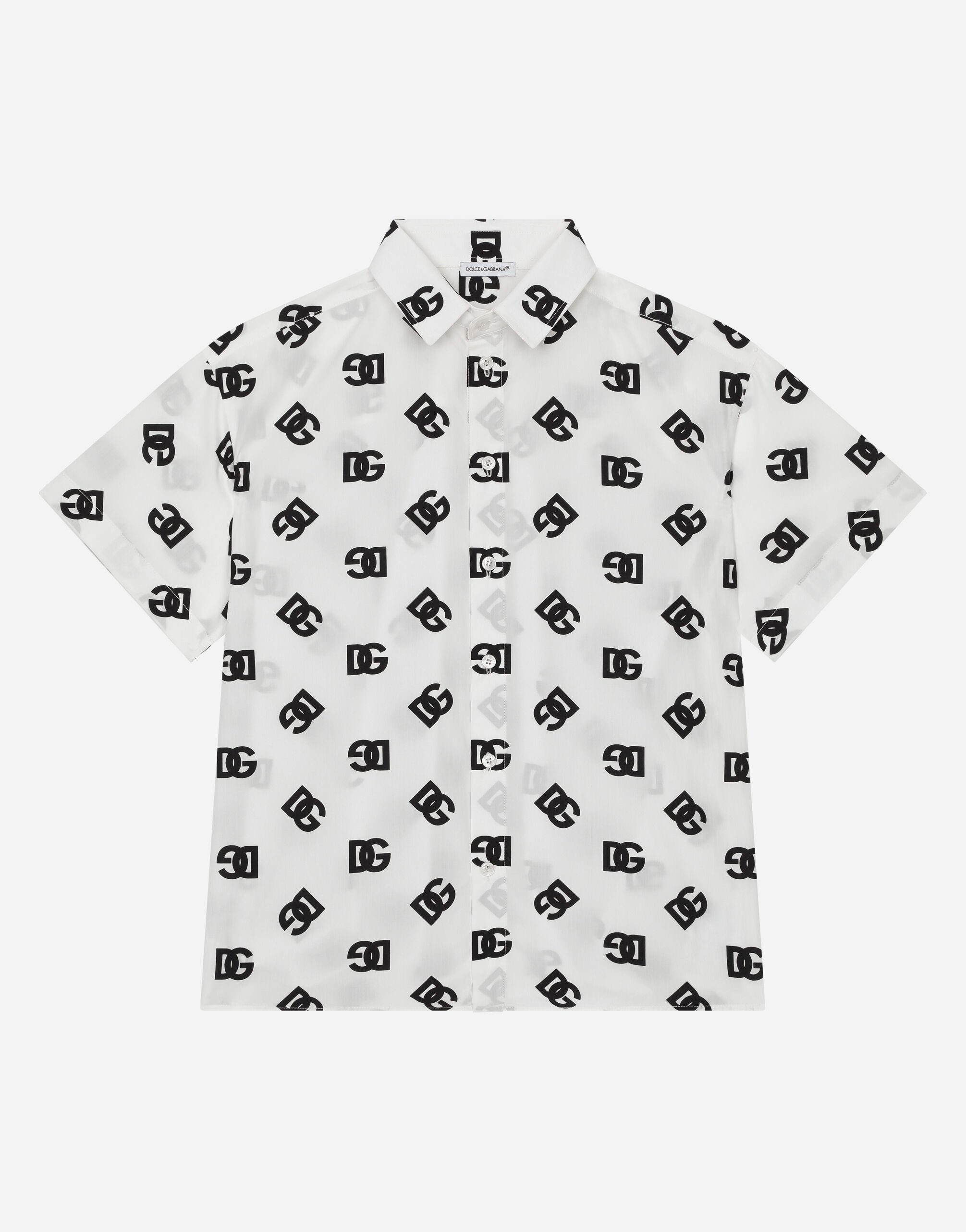 Dolce & Gabbana قميص بوبلين بطبعة شعار DG بيج L43S74G7NWW