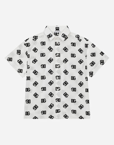 Dolce & Gabbana Poplin shirt with DG logo print Print L44S10FI5JO