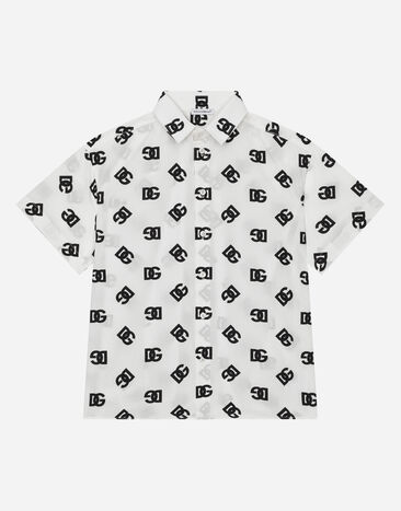 Dolce & Gabbana Camisa de popelina con estampado del logotipo DG Imprima L44S10FI5JO