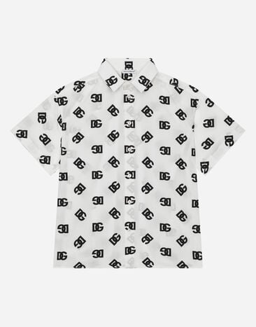 Dolce & Gabbana قميص بوبلين بطبعة شعار DG مطبعة L4JTHQG7L7H
