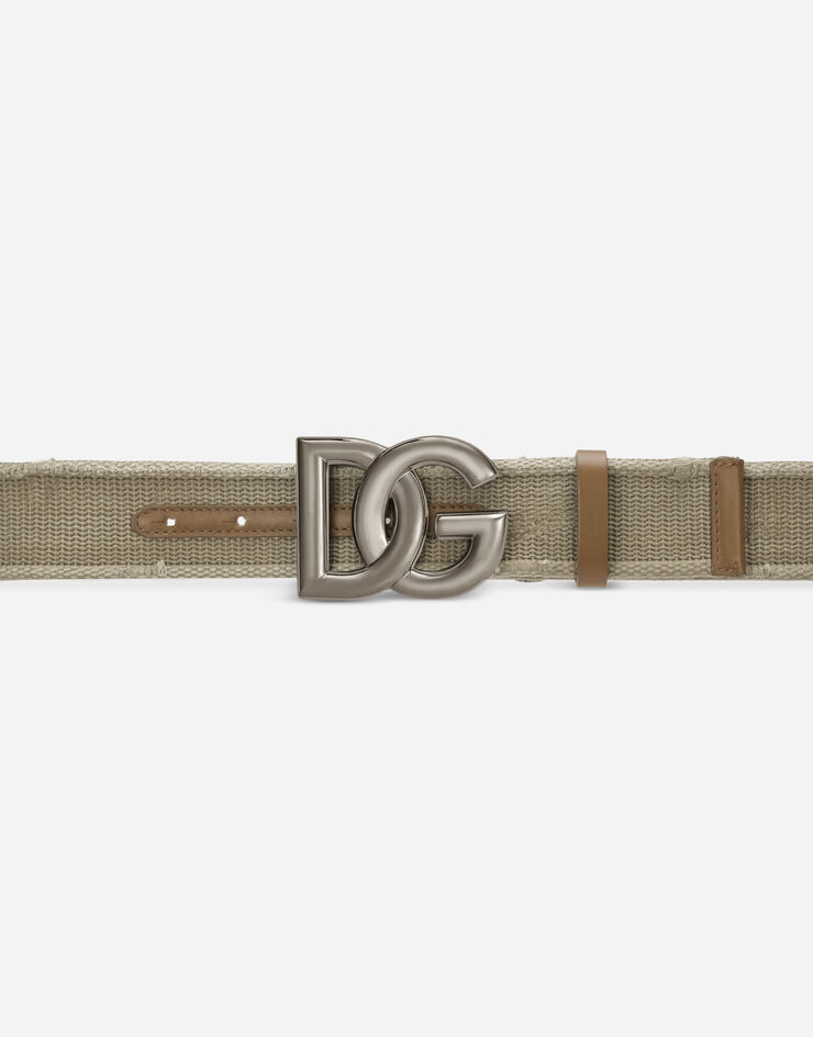 Dolce & Gabbana Tape belt with DG logo Beige BC4646AJ083