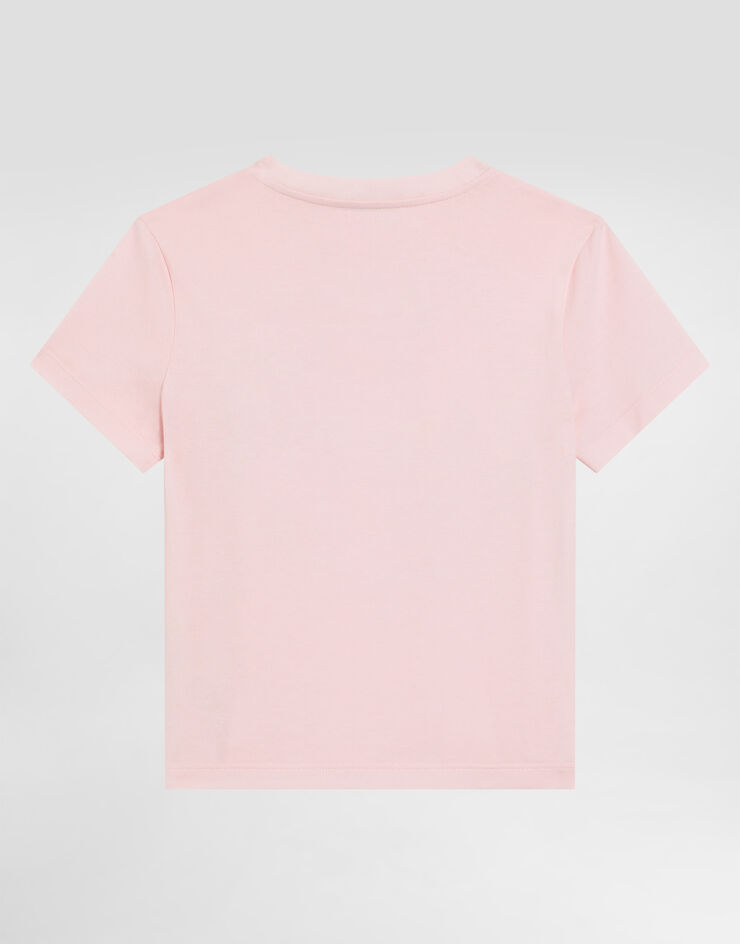 Dolce & Gabbana Футболка из джерси со стразами розовый L5JTNKG7N6B
