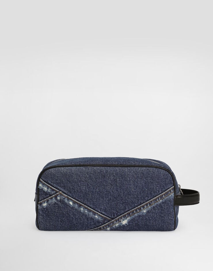 Dolce & Gabbana Denim patchwork necessaire Blue BT0989AY768