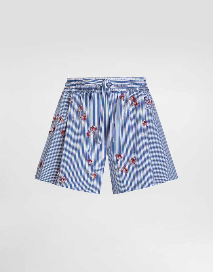 Dolce & Gabbana Crystal flower-print cotton shorts Multicolor FTDMJZGDDRS