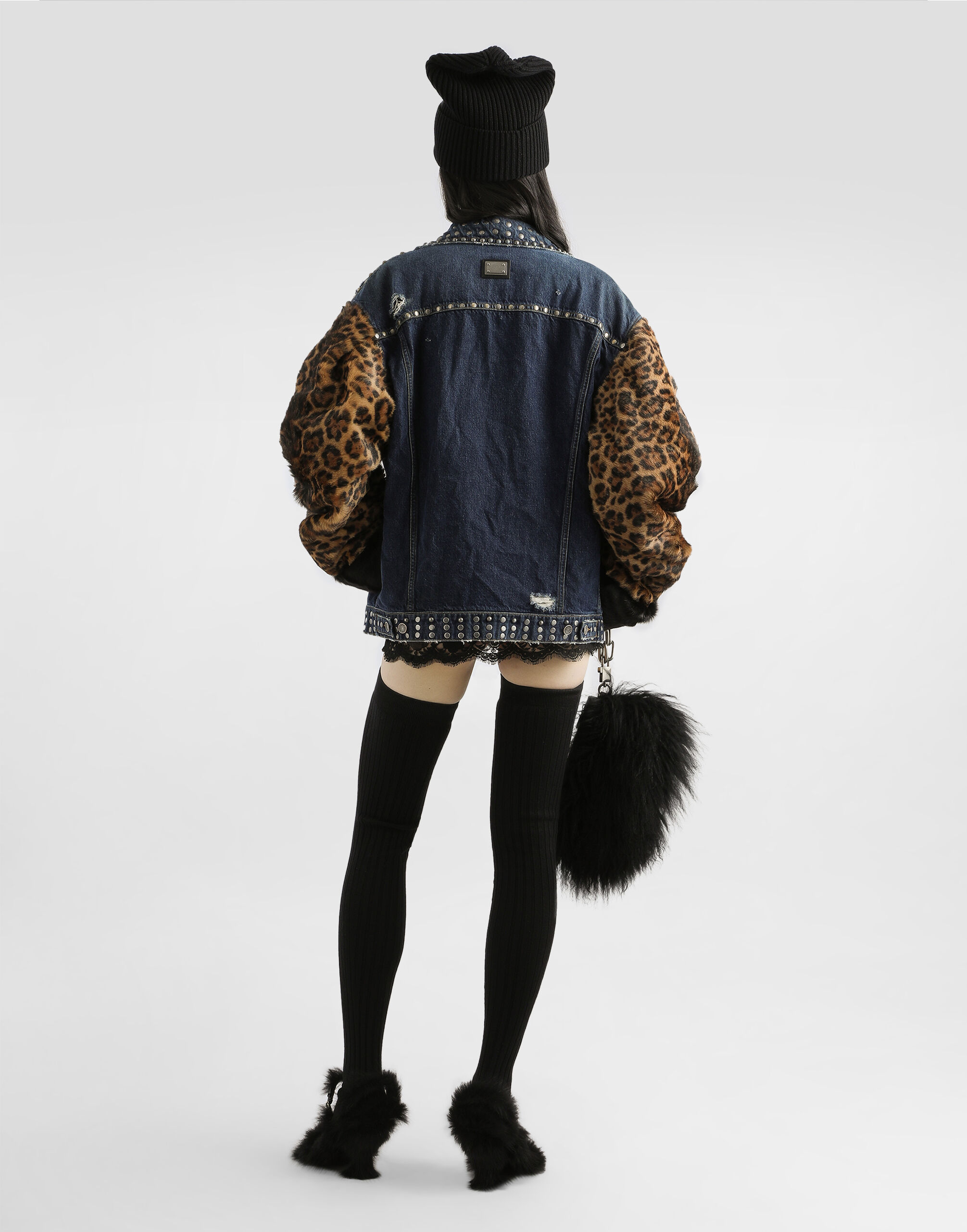 Oversized denim jacket in Multicolor for Women | Dolce&Gabbana® US