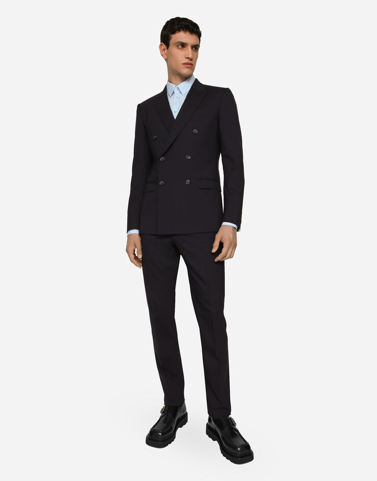 Dolce&Gabbana Stretch poplin Gold-fit shirt Azure G5EJ0TGG826