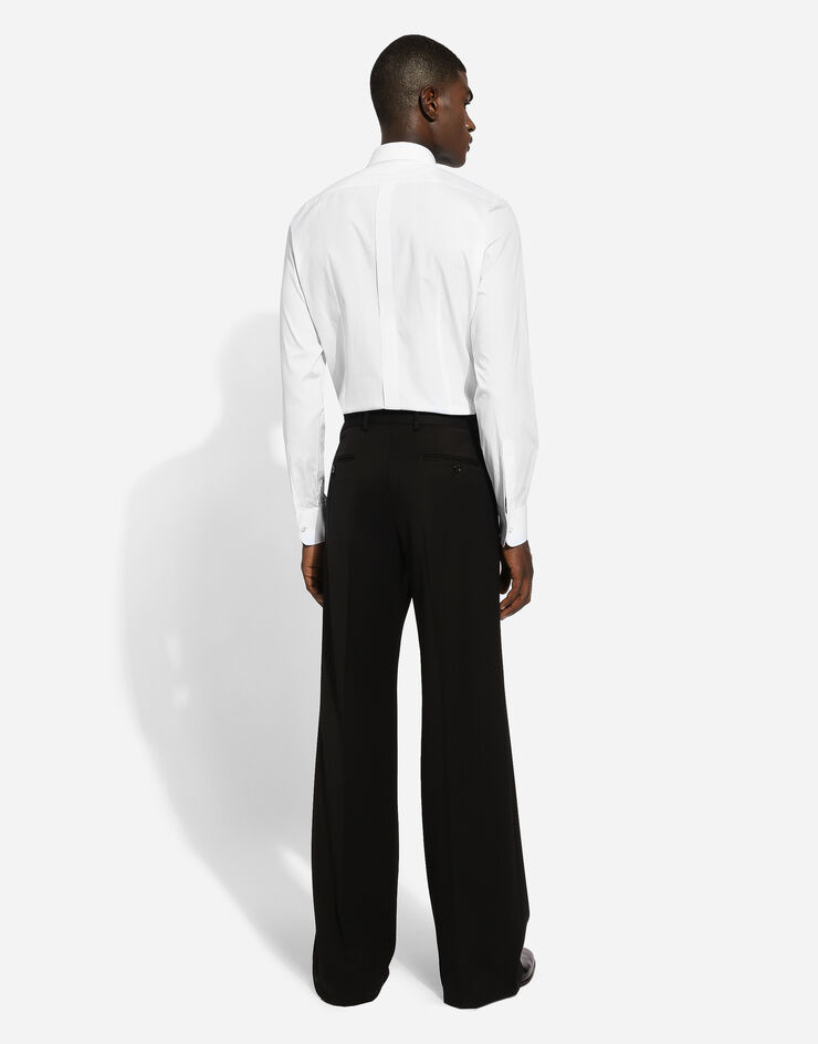 Dolce & Gabbana Gold-fit tuxedo shirt with rhinestone embroidery  G5EN5ZFU5T9