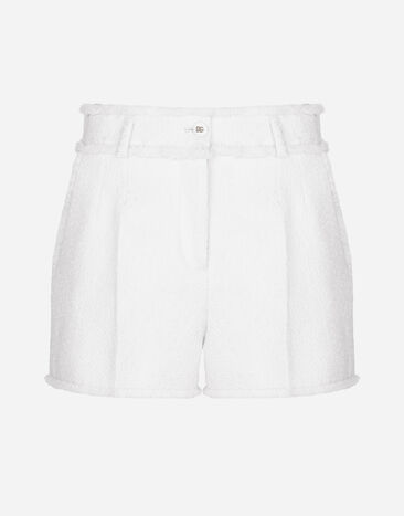Dolce & Gabbana Raschel tweed shorts White FTC2PTHUMUA
