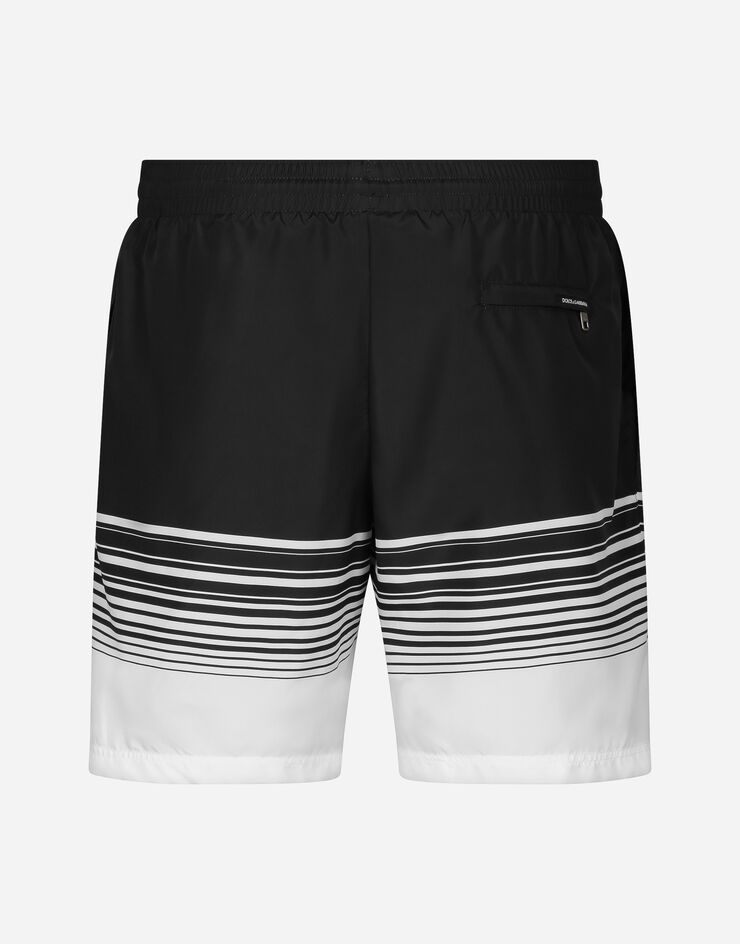 Dolce & Gabbana Mid-rise swim trunks with DG print White M4A13TFIM35