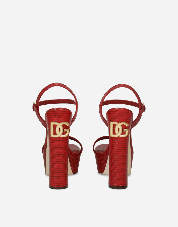 Dolce&Gabbana Calfskin platform sandals Red CR1340AS818