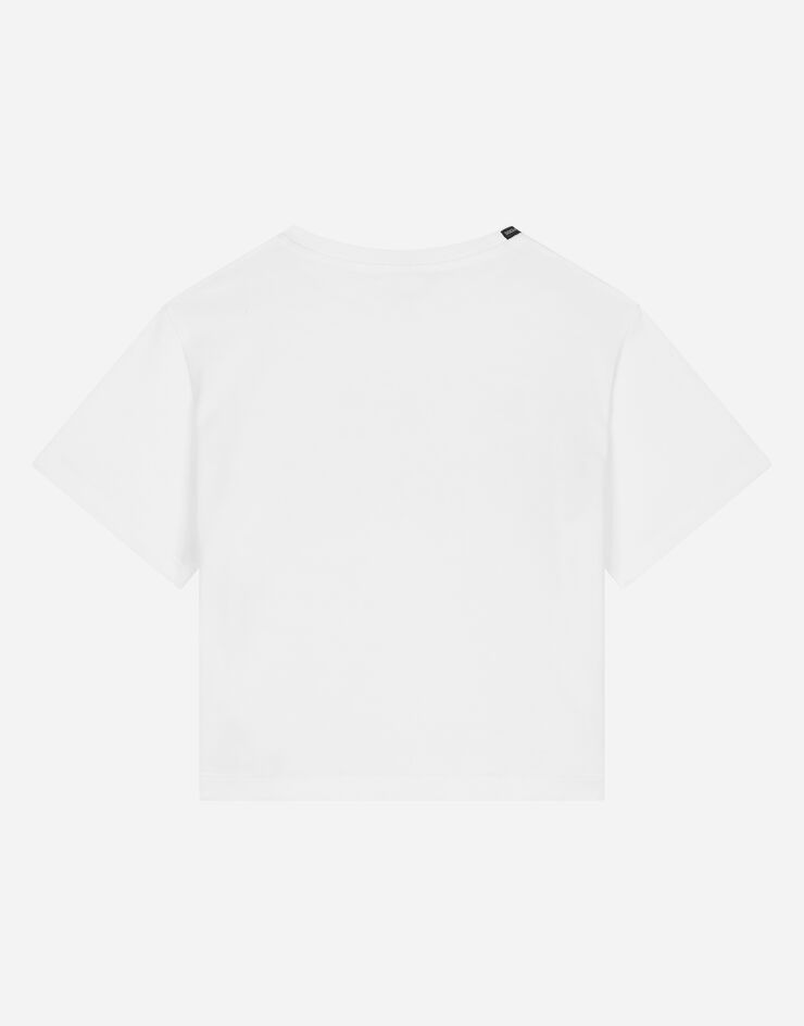 Dolce&Gabbana T-shirt in jersey stampa logo White L5JTHWG7KC5