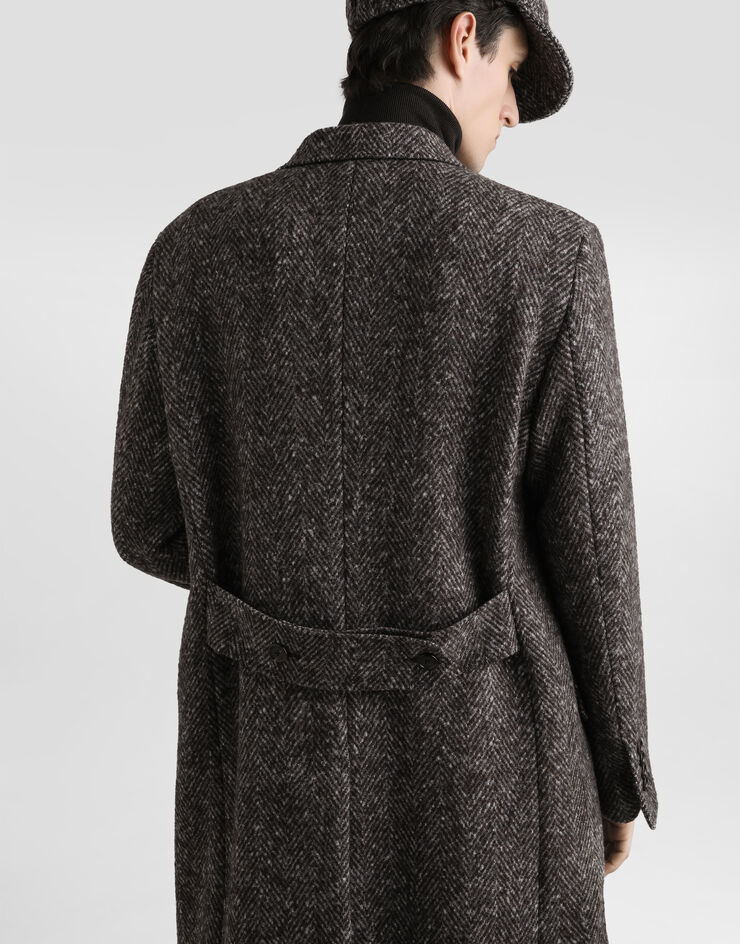 Dolce & Gabbana Double-breasted herringbone coat Multicolor G038ZTFC2FD