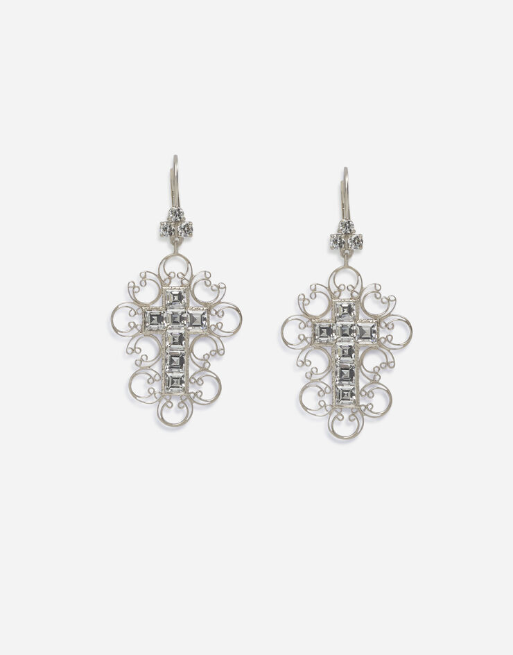 Dolce & Gabbana Boucles d’oreilles baroques en or blanc avec diamants Or Blanc WEKB4GWDIWH