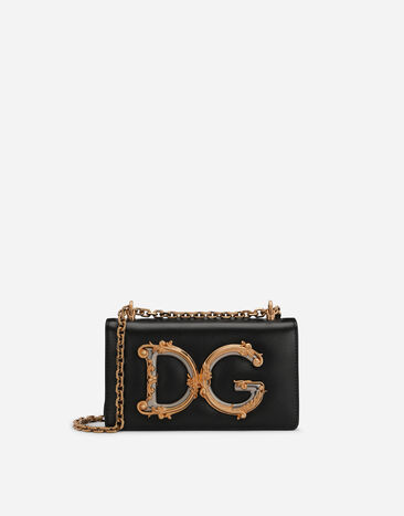 Dolce&Gabbana Calfskin DG Girls phone bag Brown BI3279A1471