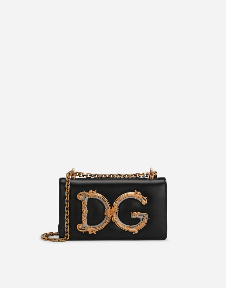 Dolce & Gabbana Bolso para el móvil DG Girls de piel de becerro Negro BI1416AW070