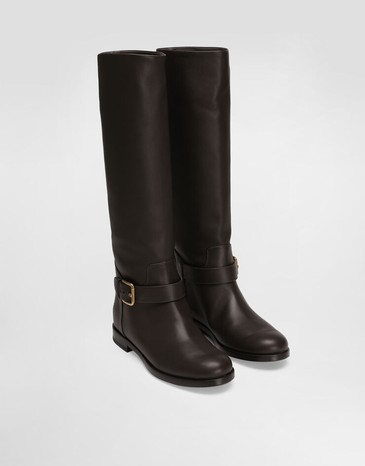 Dolce & Gabbana Stiefel aus Leder Braun CU1221AO831