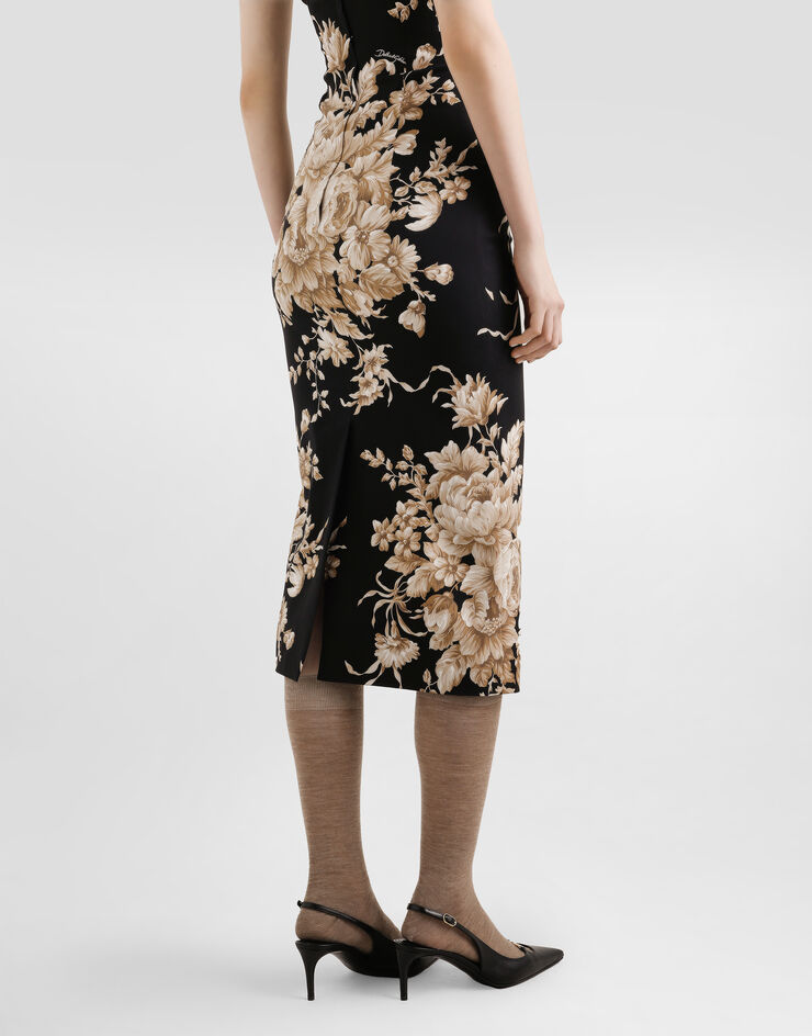 Dolce & Gabbana Rose-print charmeuse dress Print F6TYMTFSA7Y