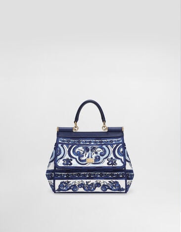 Dolce & Gabbana Medium Sicily handbag with Majolica embroidery Multicolor BB6003BW050