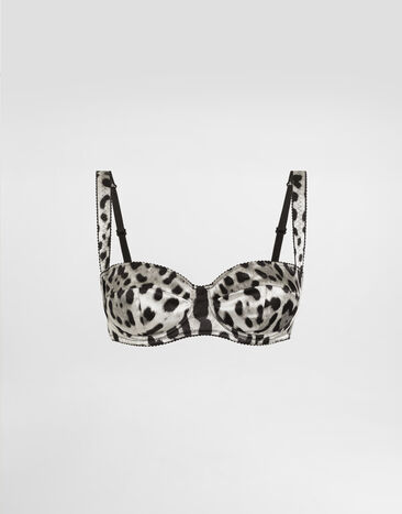 Dolce & Gabbana Leopard-print satin balconette bra Pale Pink O1B12TON06G