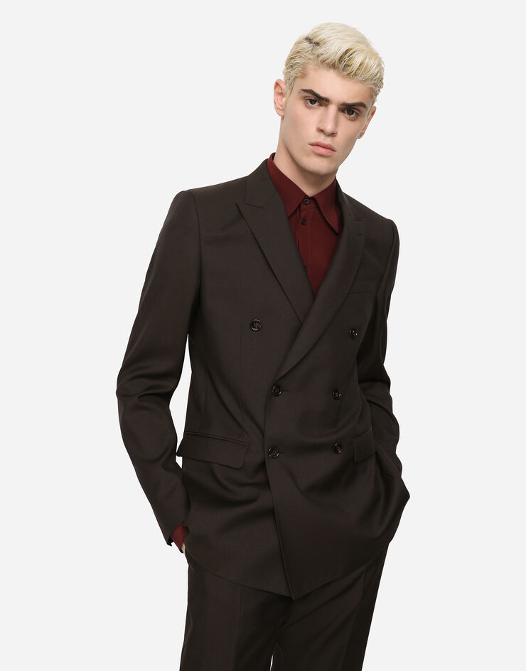 Dolce & Gabbana Double-breasted wool and silk Martini-fit suit Violet GK7SMTFU3Q7