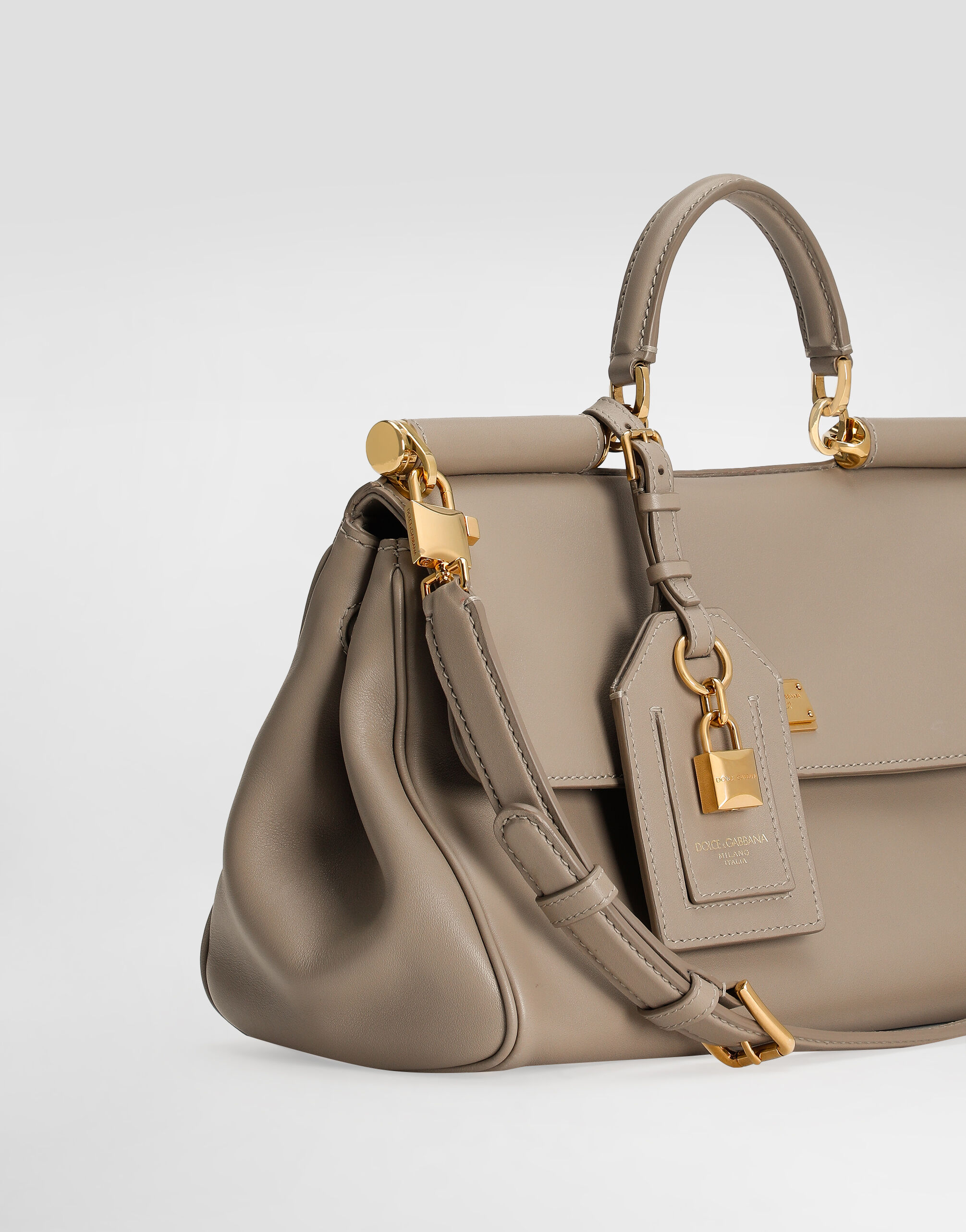 Medium My Sicily handbag in plongé calfskin in Beige for Women