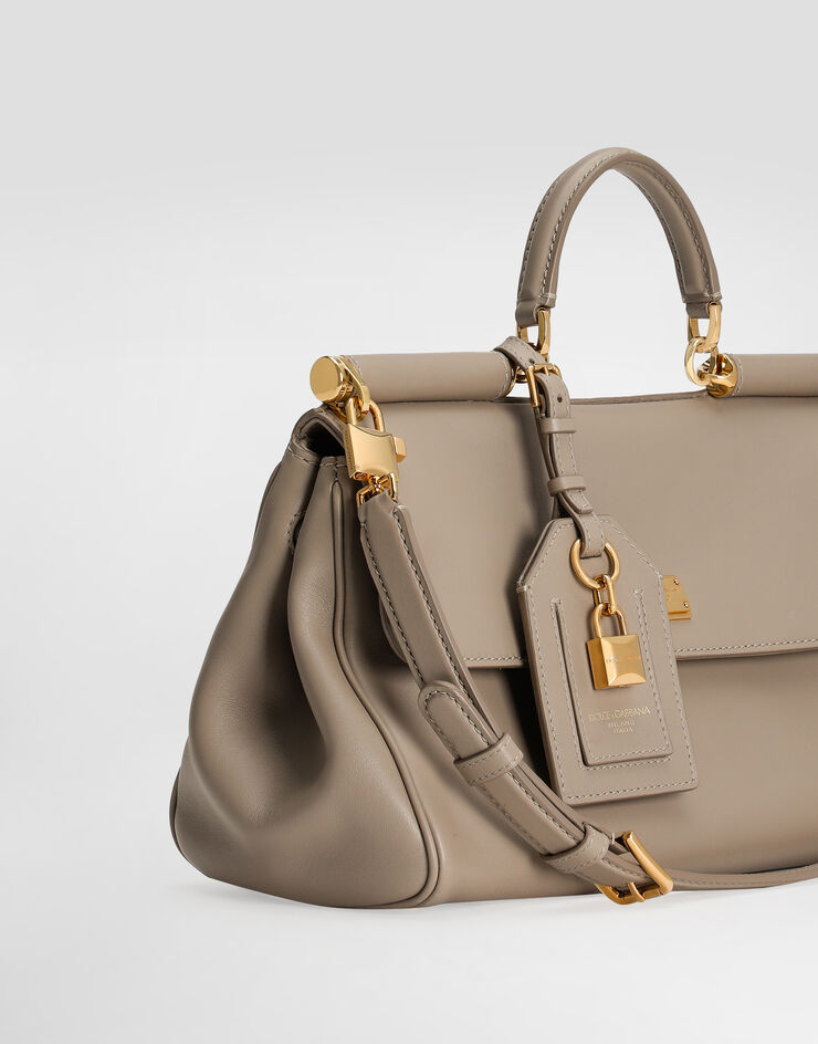 Dolce & Gabbana Medium My Sicily handbag in plongé calfskin Beige BB7782B7321