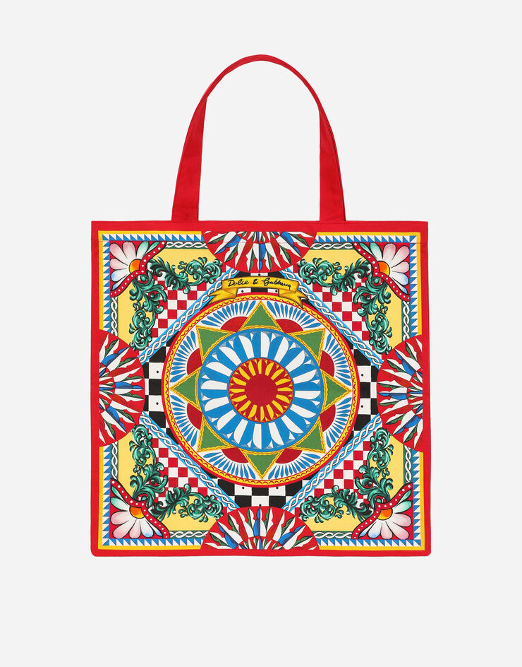 Dolce & Gabbana Bolso shopper de algodón Multicolor TCS002TCAF1
