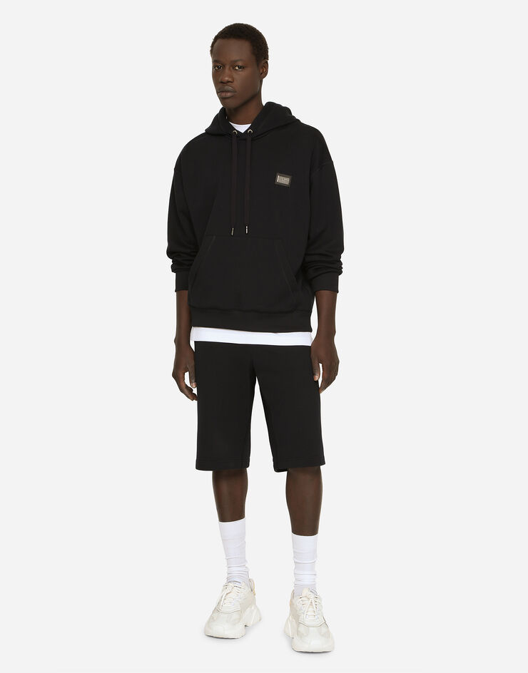 Dolce & Gabbana Bermuda de jogging en jersey avec plaquette à logo Bleu GVB7HTG7F2G