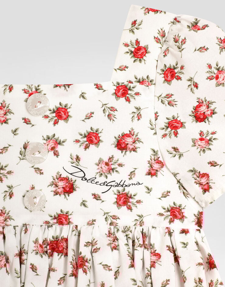 Dolce & Gabbana Small rose-print poplin dress Multicolor L24DG6HS5UB
