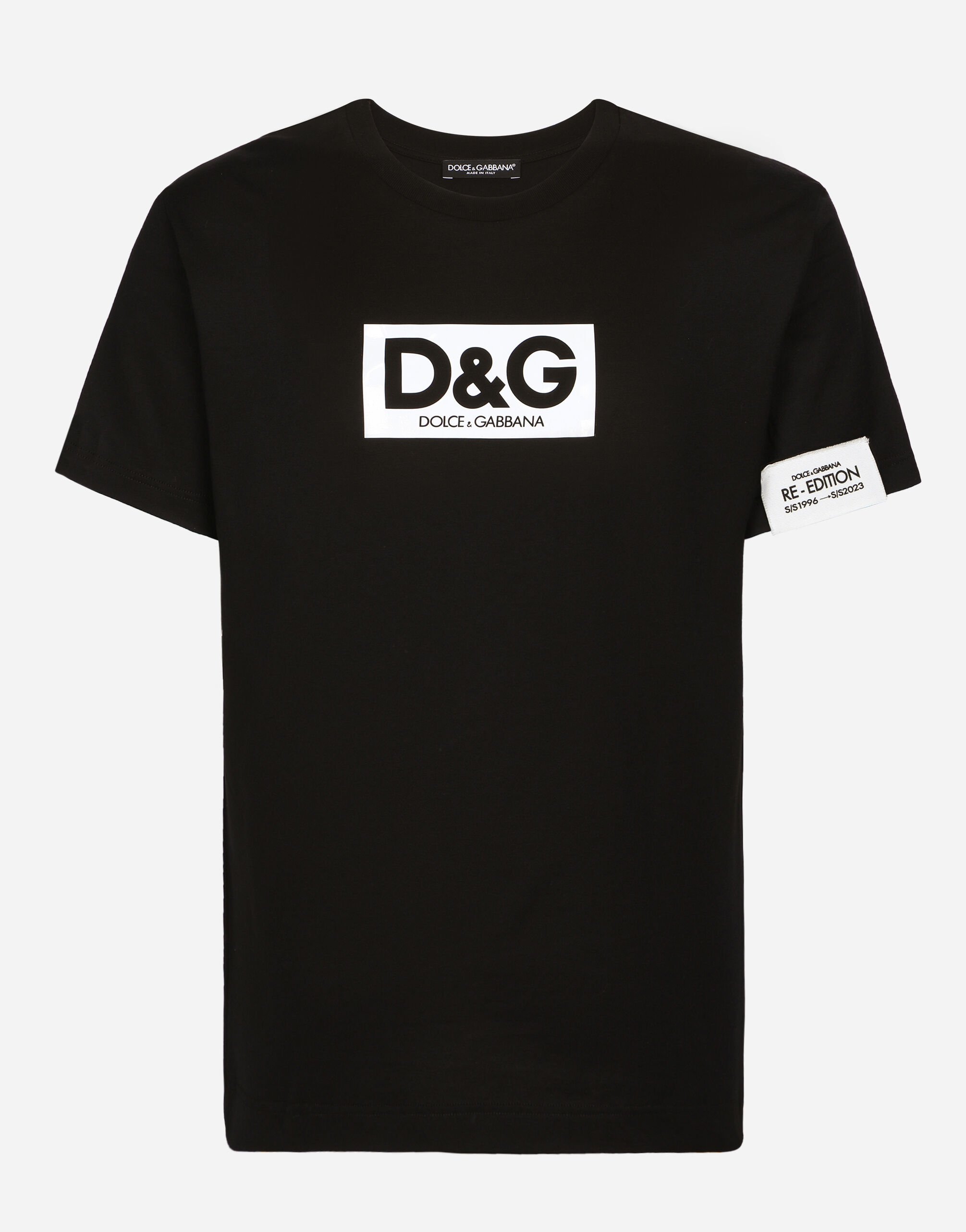 Dolce & Gabbana Cotton round-neck T-shirt with patch Multicolor GV1CXTFU4KJ