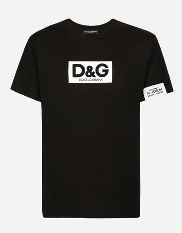 Dolce & Gabbana Camiseta de cuello redondo de algodón con parche Multicolor GV1CXTFU4KJ