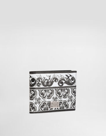 Dolce & Gabbana Cartera de piel con estampado de mayólica Multicolor BP3102AN719