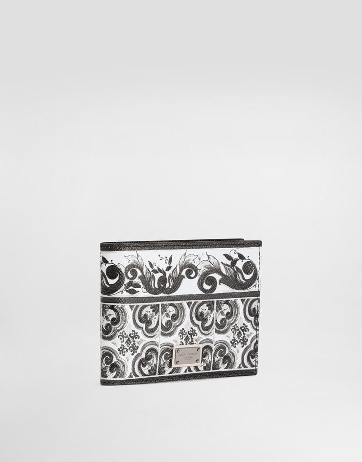 Dolce & Gabbana Cartera de piel con estampado de mayólica Multicolor BP3102AN719