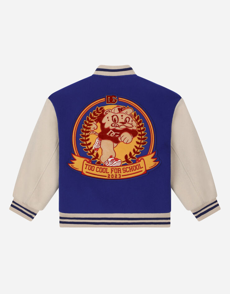 DolceGabbanaSpa Baize bomber jacket with DG mascot patch Multicolor L42B54G7JU0